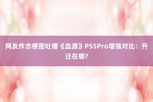 网友作念梗图吐槽《血源》PS5Pro增强对比：升迁在哪?